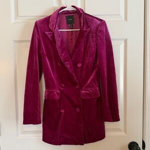 Forever 21 Fuchsia Velvet Blazer